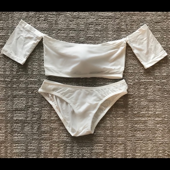 NWT white mesh solid striped high waisted printed - Picture 3 of 6